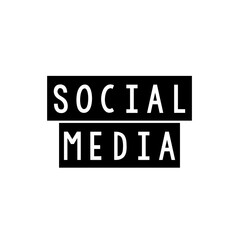 Social Media - isolated text on a white background.