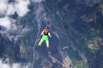 Obraz premium Skydiving in Norway
