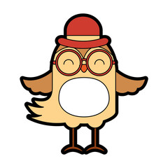 Naklejka premium cute vintage bird cartoon graphic design icon