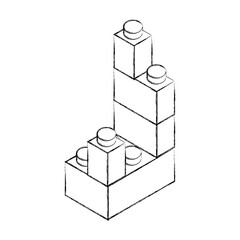 sketch draw toy building block bricks vector graphic design