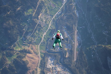 Obraz premium Skydiving in Norway