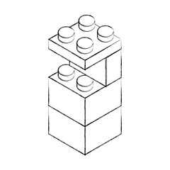 sketch draw toy building block bricks vector graphic design