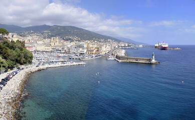 vue panoramique de la ville de Bastia, Corse, france