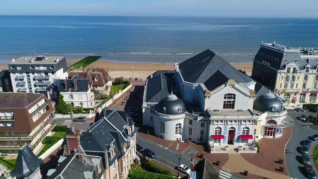 France, Normandy, Aerial view of Cabourg