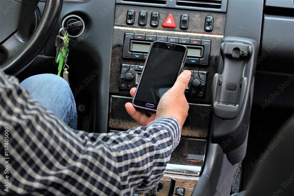 Canvas Prints An image of car and mobile phone