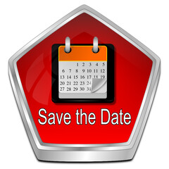 Save the Date Button - 3D illustration