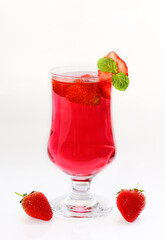 Strawberry juice is nature fresh.