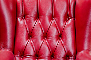 Classy Red Leather Chair Texture Closeup With High Contrast