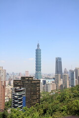 象山から見た台北101と台北市街