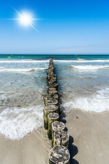 Fototapety  morze bałtyckie, fale, woda, słońce, piasek, plaża