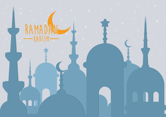 ramadan kareem mont celebration greeting card design illustrator vector, happy ied mubarak islamic moslem traditions