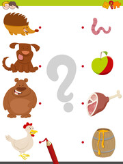 match animals and food game