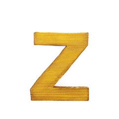 Single sawn wooden letter isolated