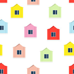 Colourfal houses seamless pattern