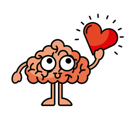 brain heart illustration icon vector graphic design