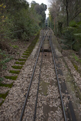 Santiago de Chile. Cable train and tracks to Cerro San Cristóbal Chili 