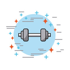 dumbbells in circle health vector icon illustration design graphic