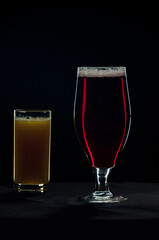 Juices on a black background