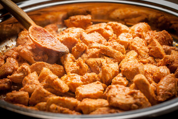 Pieces of fried chicken.