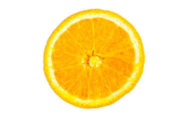 Orange slice cut out on white background.