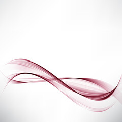 Abstract background with transparent red lines in the waveform of smoke.Vector illustration.