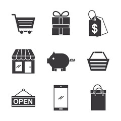 online shopping icons set icon vector illustration design graphic