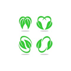 leaf vector icon set