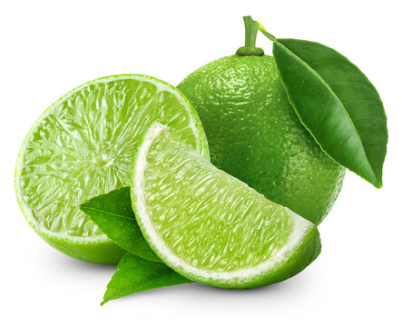 limes with leaf isolated