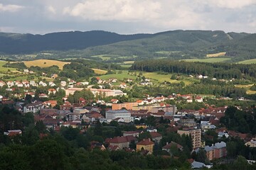 Fototapeta premium View over Vizovice, Czech Republic