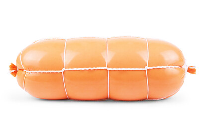 Blank salami and sausage packages isolated on white background