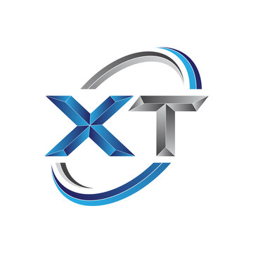 Simple initial letter logo modern swoosh XT