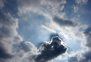 青空と雲に隠された太陽