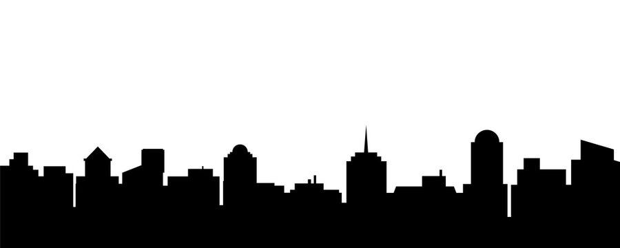 Black vector city silhouette