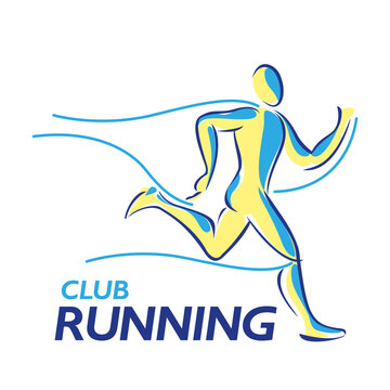 Vector Logo Runner line athlete marathon running team club event