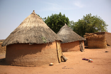 African village huts