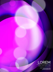 Shiny silk wave template, color satin with effects, vector abstract background