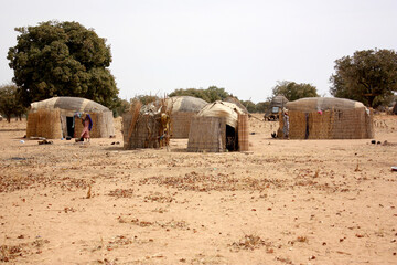 African village huts