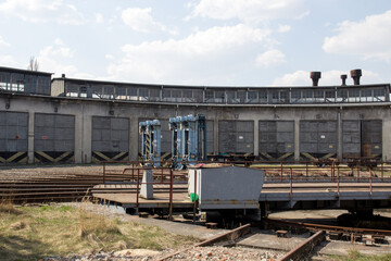 Fototapeta na wymiar Old abandoned train depot