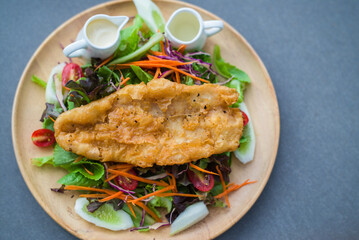 Fried fish salad