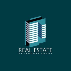 Real Estate logo design template. Corporate branding identity.