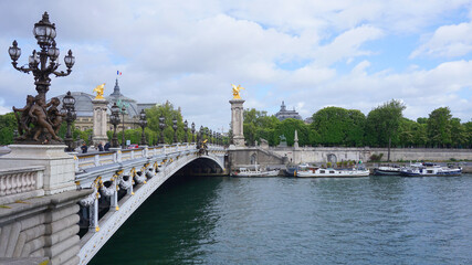 Fototapeta premium Photo of iconic Alexander III bridge, Paris, France