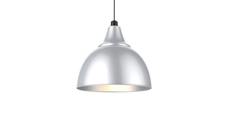 Isolated silver color pendant lamp 3d illustration concept