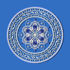 Indian Bollywood style elegant diamond frame luxury pattern vector