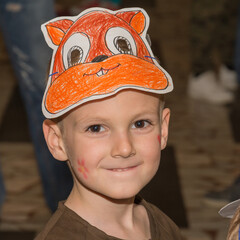 Naklejka premium Boy in squirrel costume