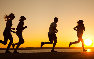 running on the beach