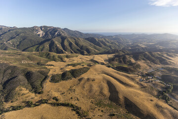 Aerial view of Mt. Boney and Rancho Sierra Vista in the Santa Monica Mountains National Recreation Area.  