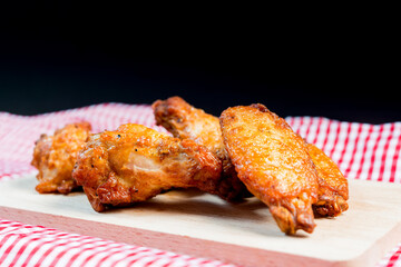 fried chicken wings on table