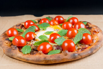 tasty pizza on a the table