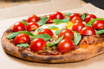 tasty pizza on a the table