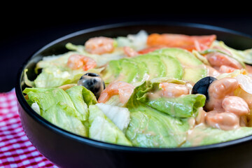 Fresh Shrimp salad with tomatoes